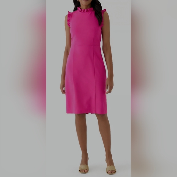 Sandra Darren Fuchsia Ruffle Dress - Picture 1 of 7